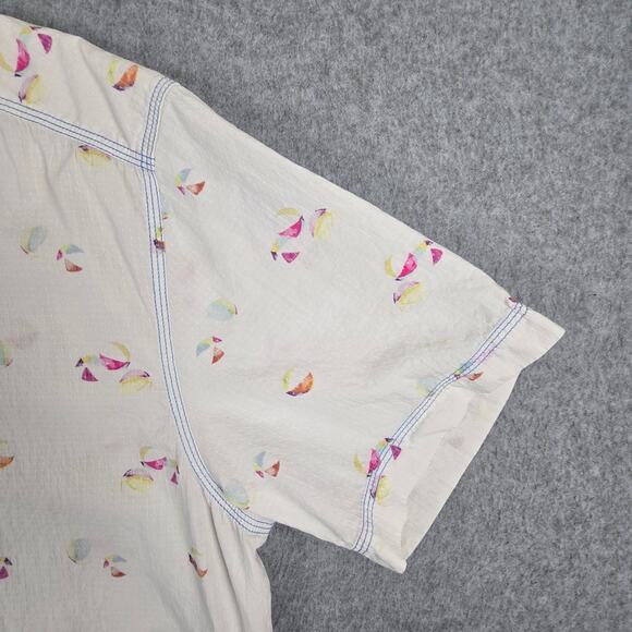 Tommy Bahama Cream and Pink Casual Button Down Shirt - Picture 6 of 16